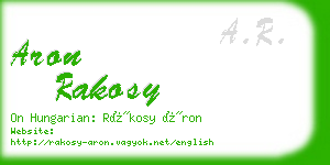 aron rakosy business card